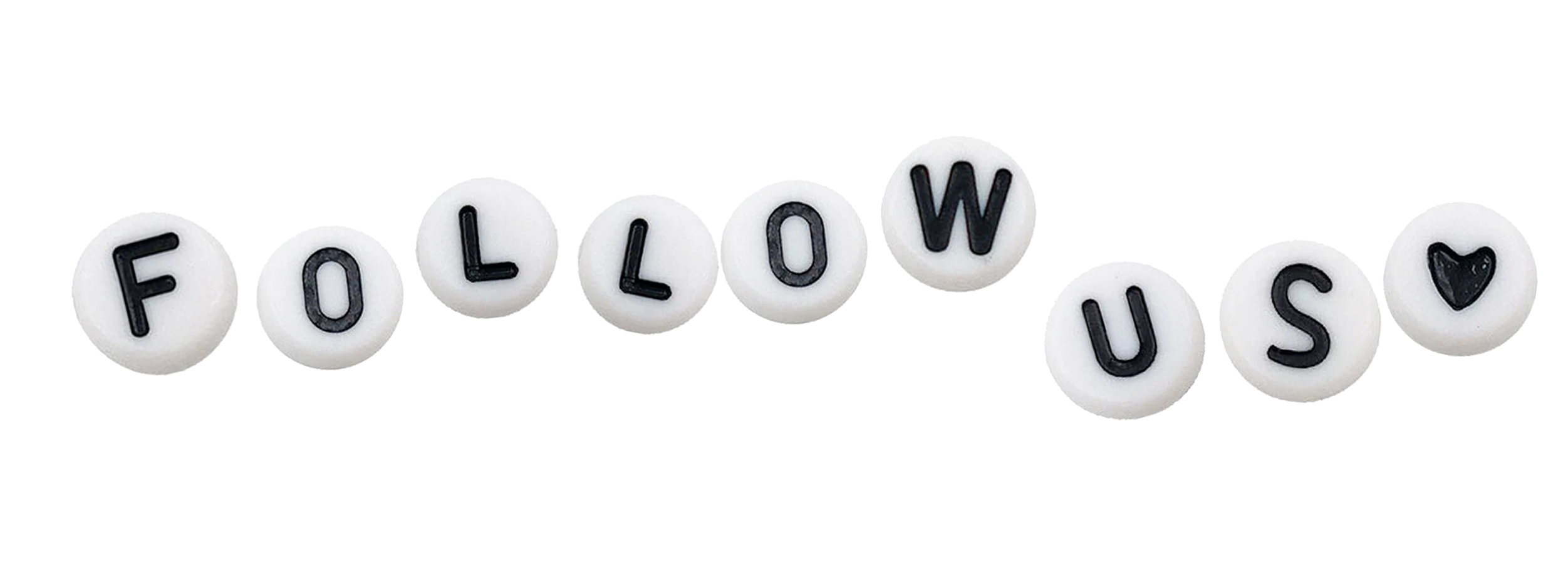 Follow Us — letter beads